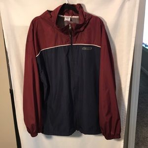 Reebok mens size XL burgundy/blue windbreaker